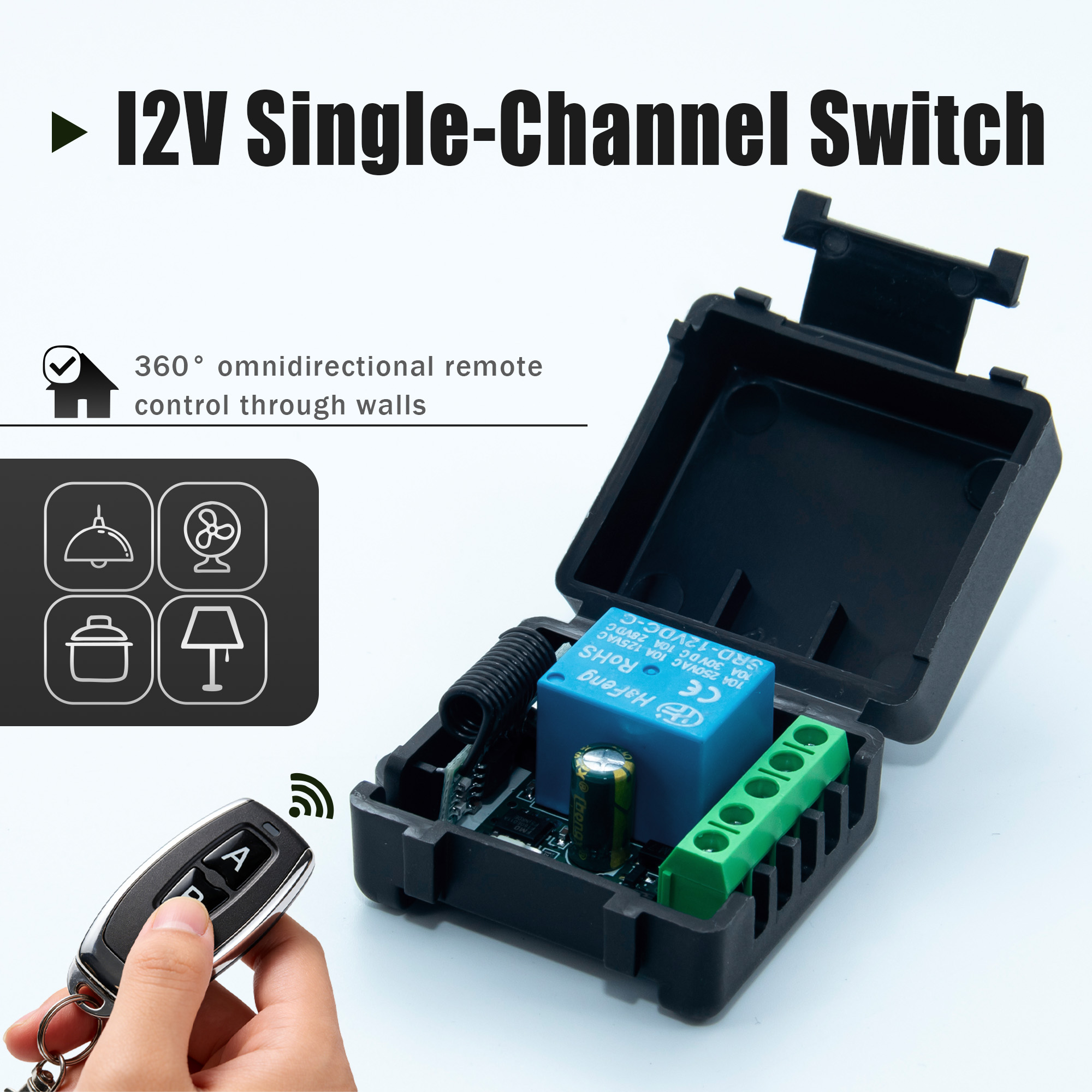 Relay Module 5V - DC 12V 433MHz Wireless Remote Control