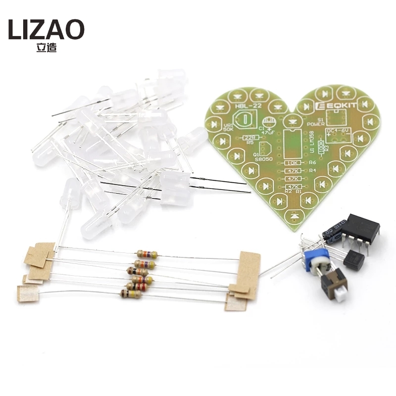Diy Electronics Lab - DIY Kit Heart Shape Breathing Lamp