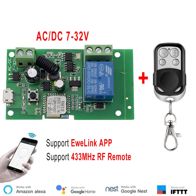 Relay Module 5V - Ewelink AC/DC 5V 7V-32V 1 Channel