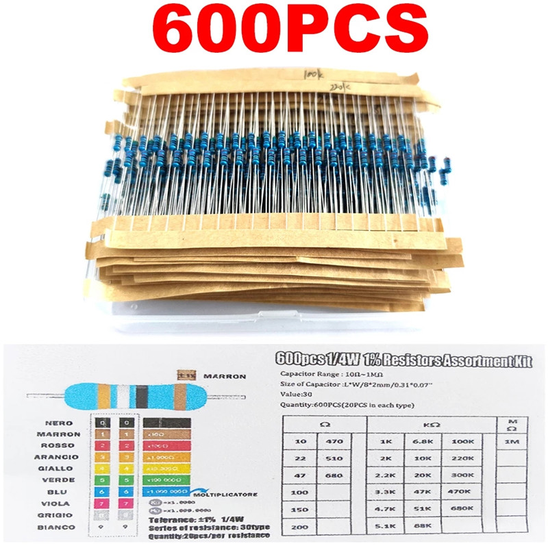 Resistor Kit 1 4W - 1/4W metal film resistor kit 30