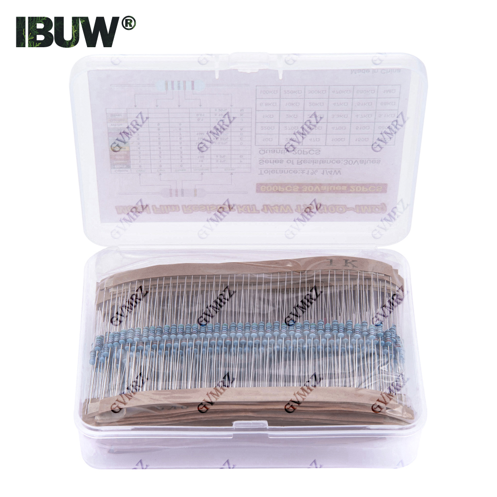 Diy Electronics Repair Kit - 600PCS 30Values 1/4W Metal Film Resistor