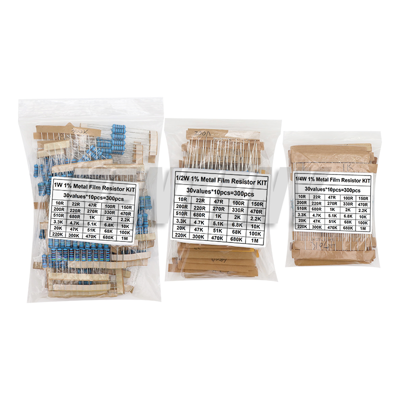 Resistor Kit 1 4W - 300pcs/Lot 1W 1/2W 1/4W 1% Metal