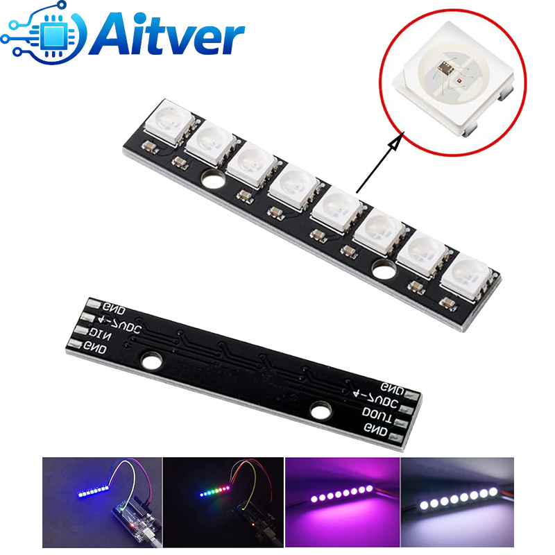 Diy Electronics Address - WS2812B 8Bit RGB LED Module 5V