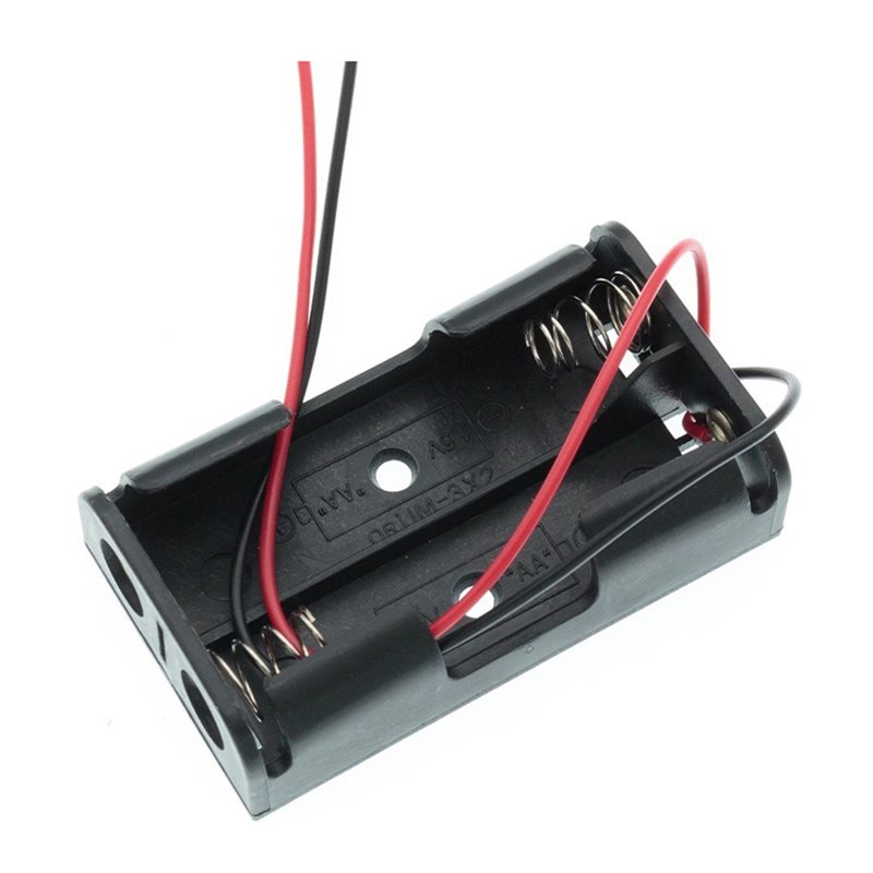 Diy Electronics Wire - AAAEL-100Pcs 2AA Battery Case Box With
