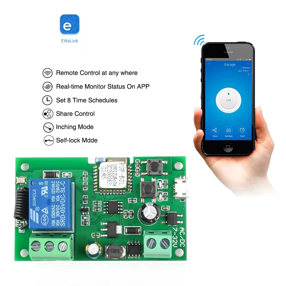 Ewelink AC/DC 5V 7V-32V 1 Chan - Relay Module 5V recension och pris