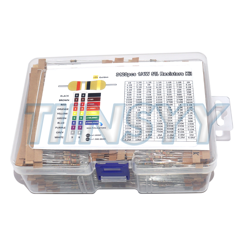 3120pcs 156 Values 1 -10M Ohm  - Resistor Kit 1 4W recension och pris