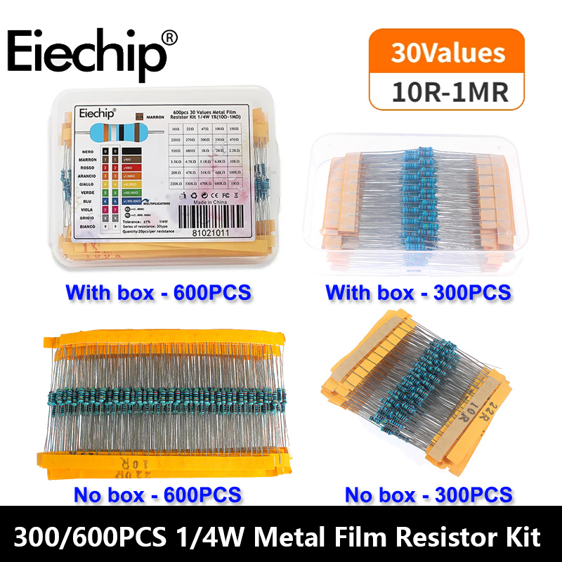 300/600pcs 1% Resistor Set Res - Resistor Kit 1 4W recension och pris