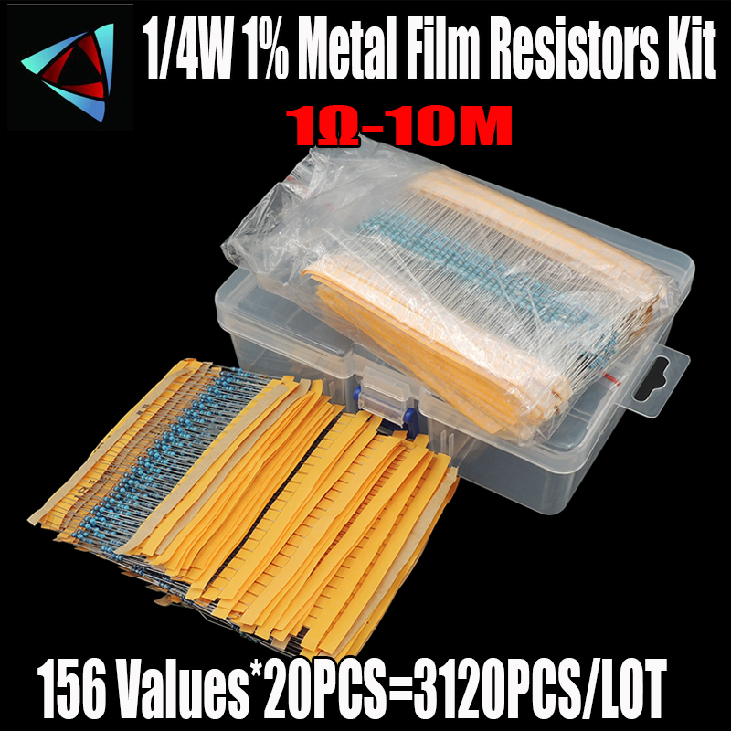 3120Pcs/lot 156 Values 1/4W 0. - Resistor Kit 1 4W recension och pris