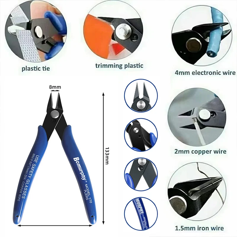 170 Electronic Diagonal Pliers - Diy Electronics Tool Kit recension och pris