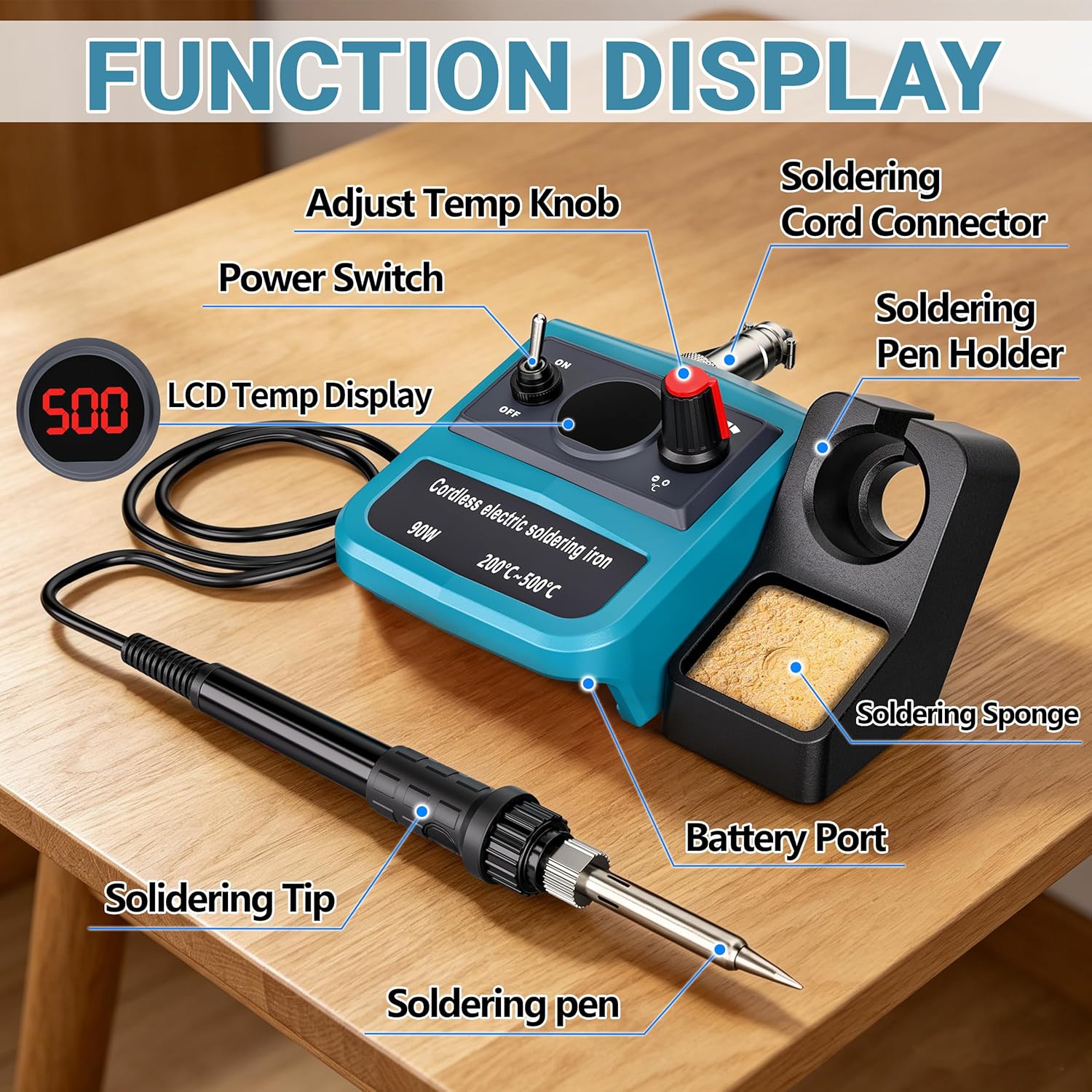90W LED Digital Cordless Solde - Diy Electronics Tool Kit recension och pris