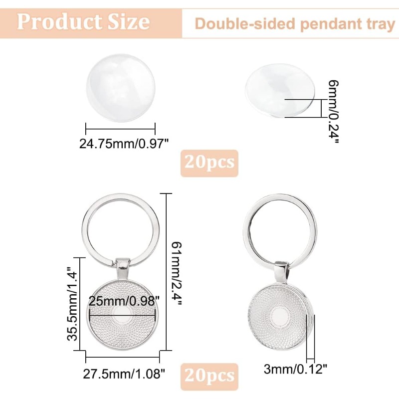 20Pcs Keychain Cabochon Settin - Diy Electronics Websites recension och pris
