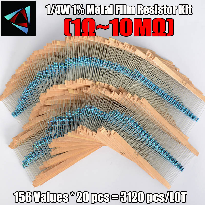 3120pcs 156Values Electric Uni - Resistor Kit 1 4W recension och pris